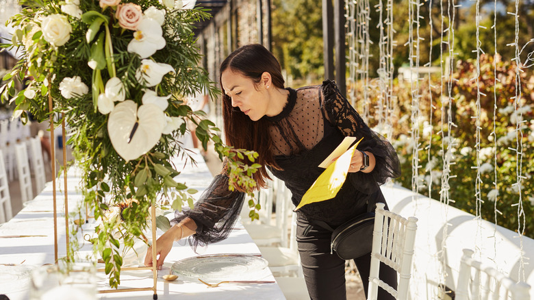 Wedding planner at table