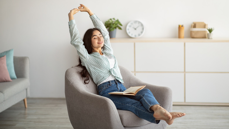 woman stretching