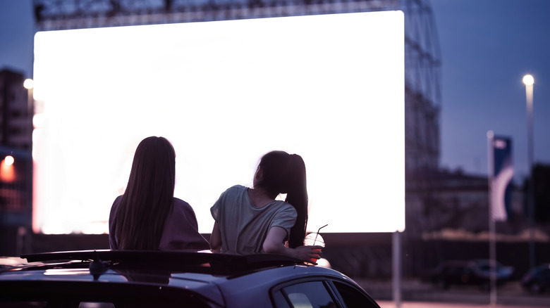 two friends watching movie