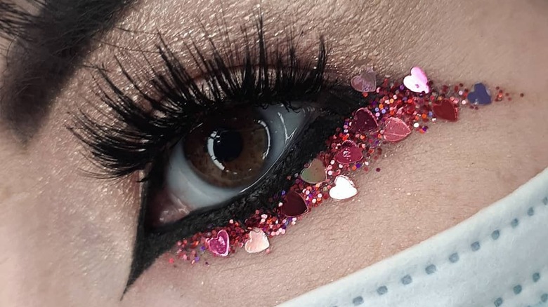 A close up of an eye look