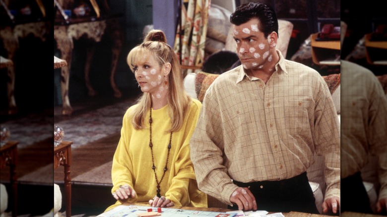 Lisa Kudrow and Charlie Sheen