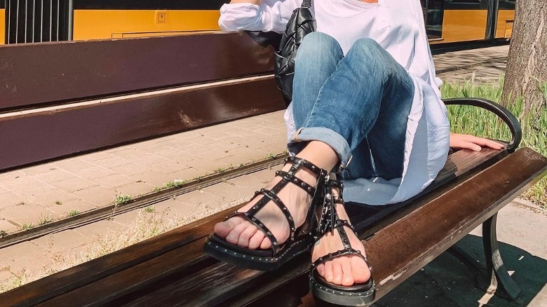 woman in Gladiator sandals