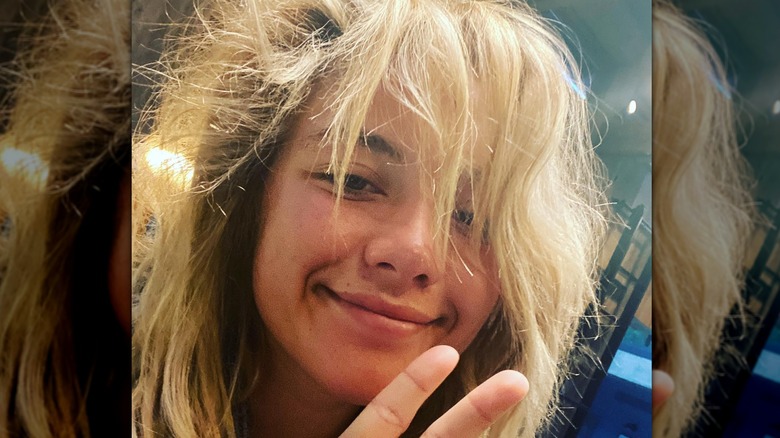 Florence Pugh with messy hair