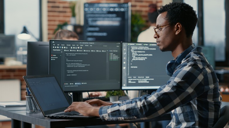 Man working on computer