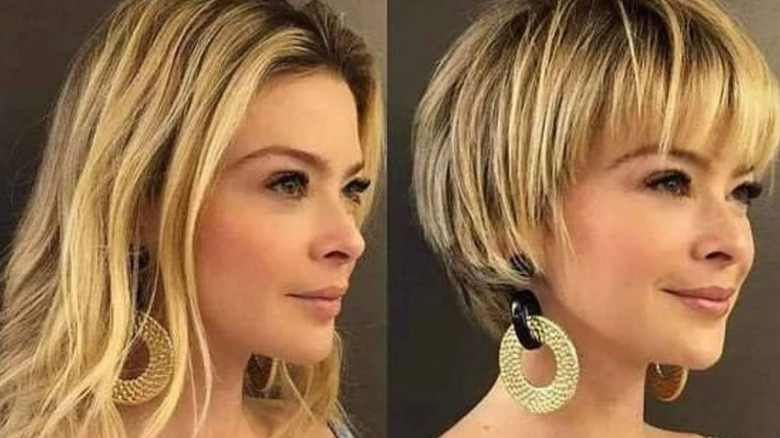 difference between long and short hair with earrings