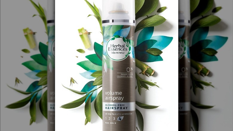 Bottle of herbal essences hairspray