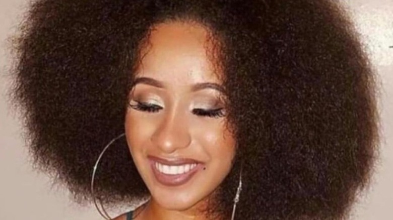 Cardi B with curly hair