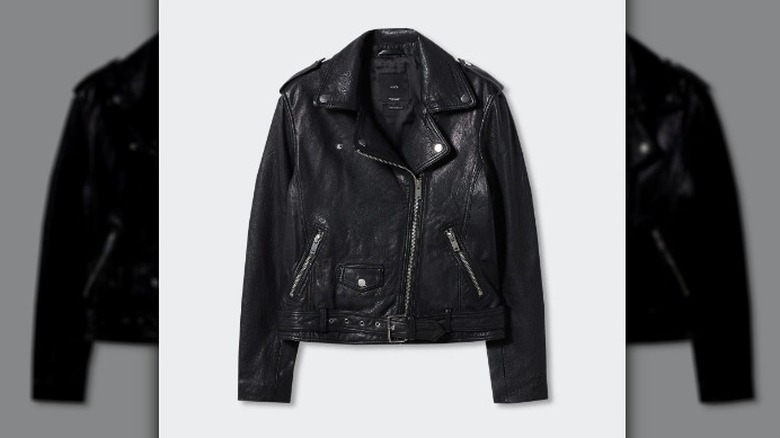 Mango leather biker jacket