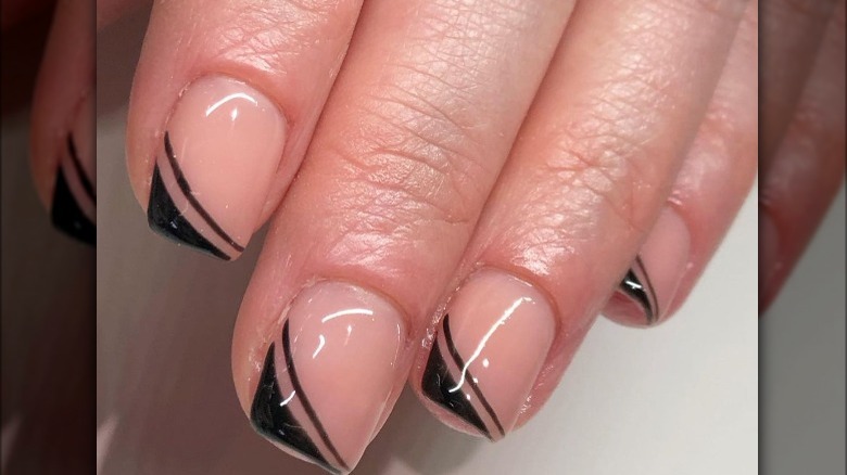 black side french manicure