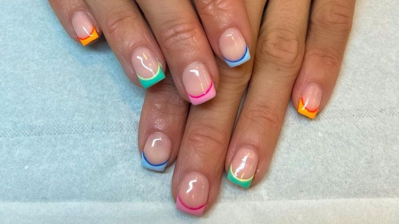 skittle double french manicure 