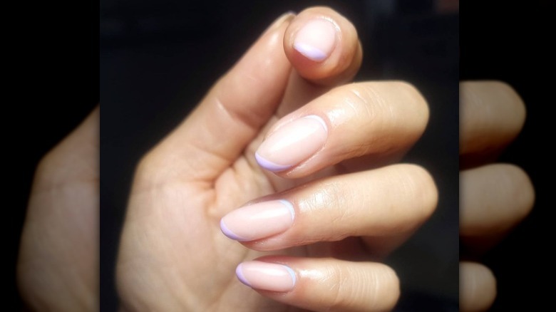 minimalist double french manicure