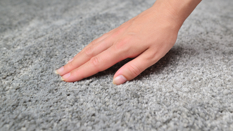 Woman's hand on a carpet