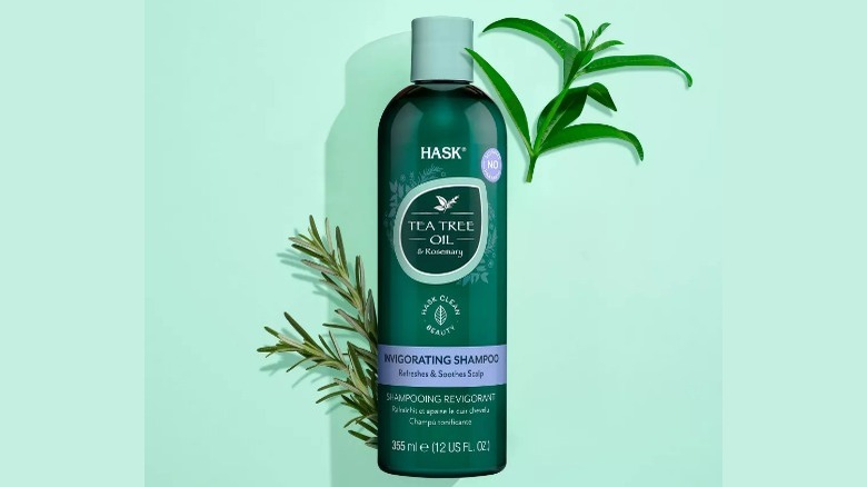 Hask shampoo green background