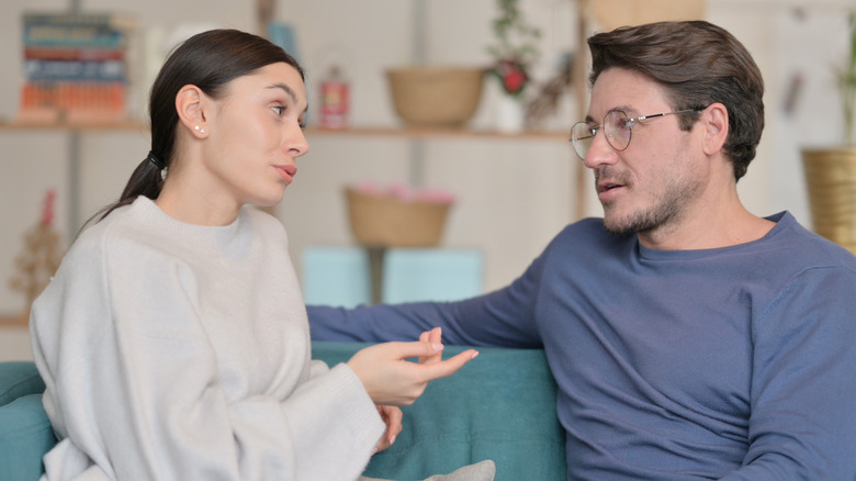 Couple having serious conversation