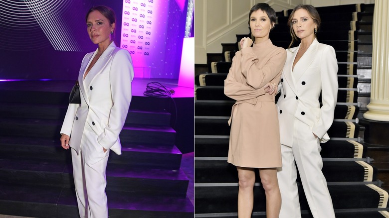 Victoria Beckham wearing the same outfit