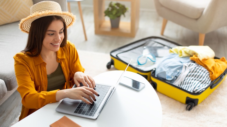 woman planning vacation