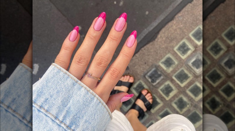 Hot pink French tips