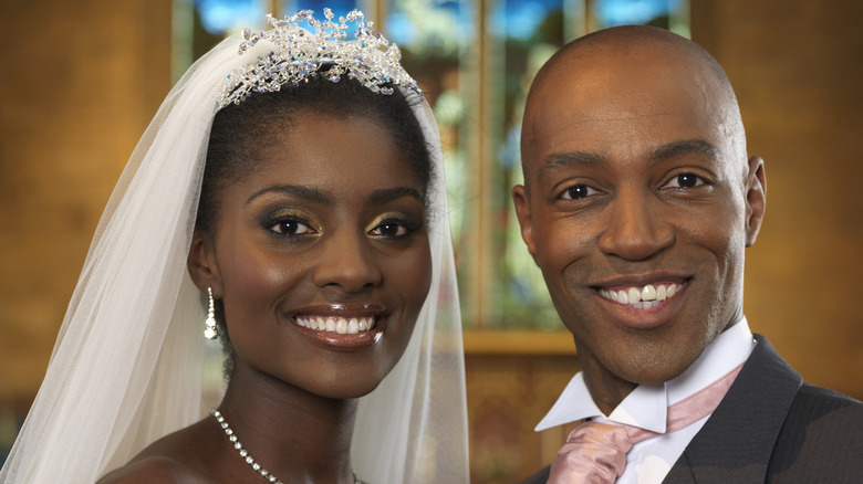 Bride wearing a tiara