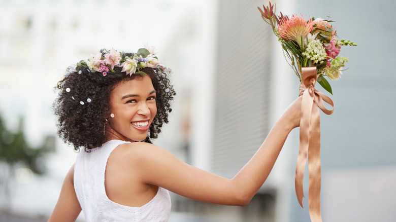 Bride with flower headband