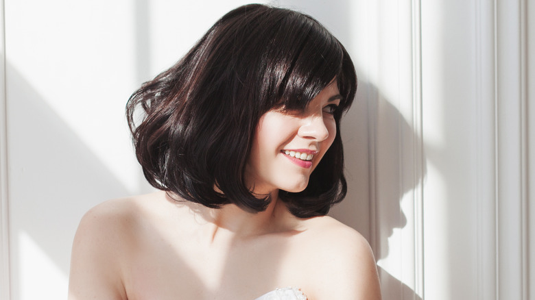 Bride with dark lob