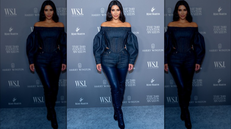 Kim Kardashian Canadian tuxedo