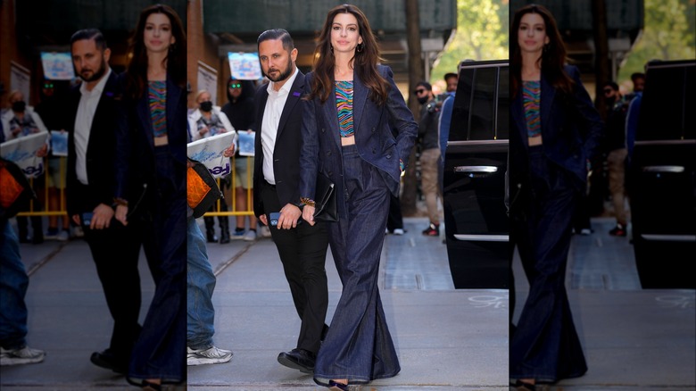 Anne Hathaway Canadian tuxedo