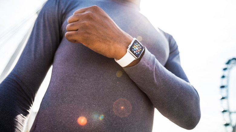 Man wearing an Apple watch