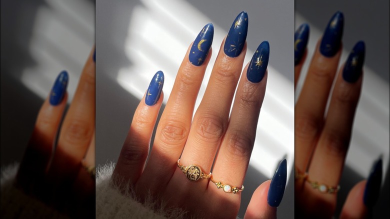 celestial blue nails