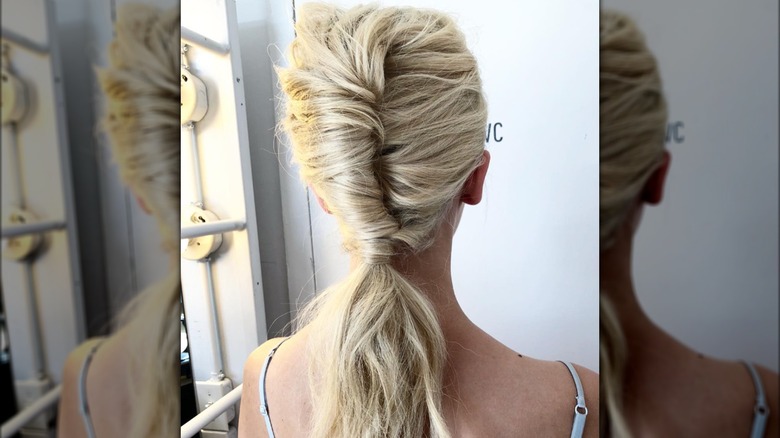 woman with blonde french twist