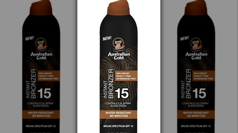 Australian Gold self-tanning sunscreen spray