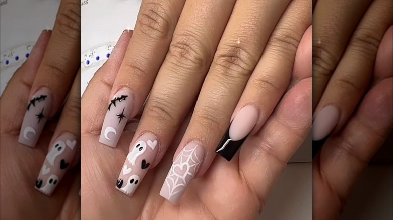 Halloween nail decals on nails