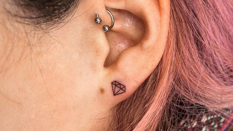 diamond ear tattoo