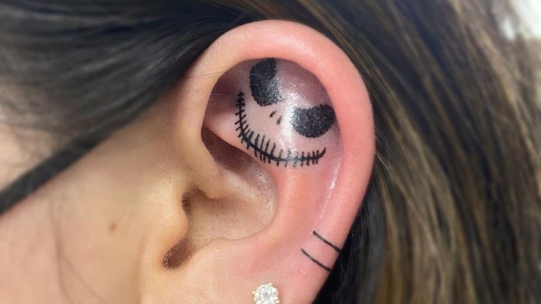 jack skellington ear tattoo