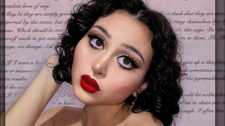 Woman wearing Betty Boop makeup