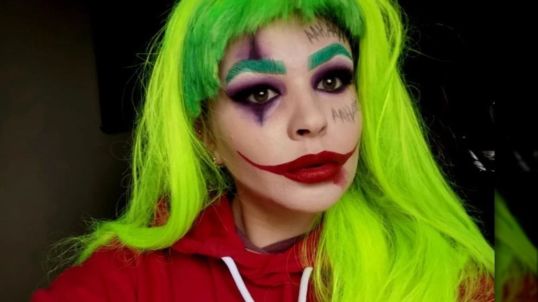 Woman wearing The Joker makeup