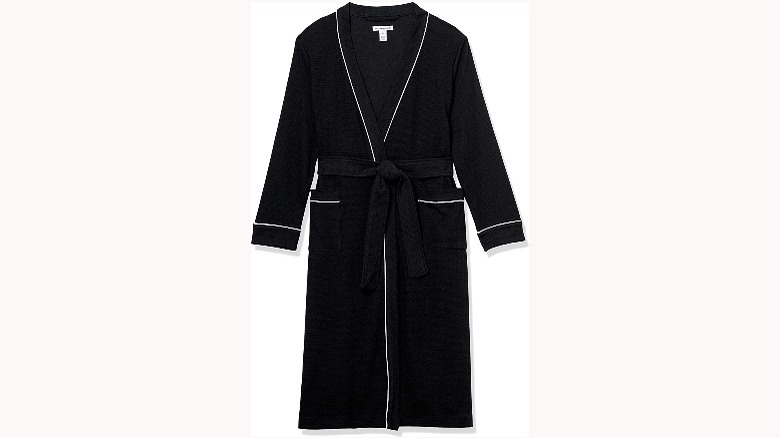 black robe with white piping