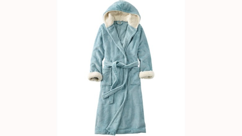 fuzzy plush bathrobe with hood