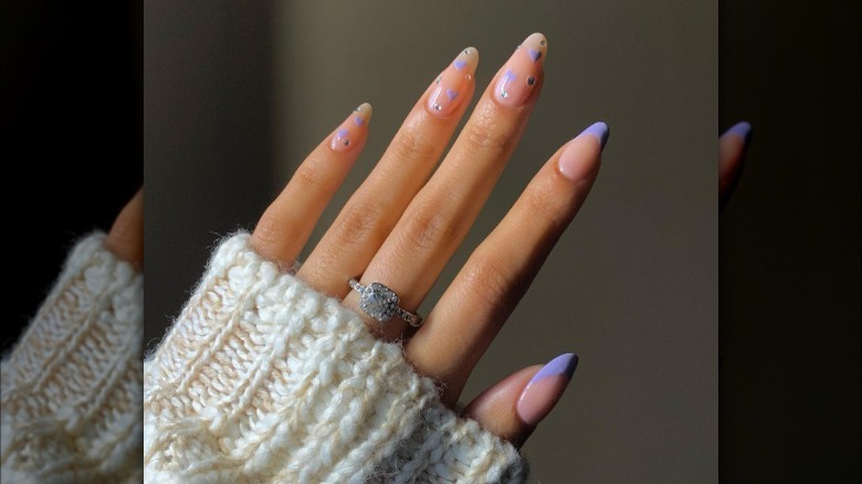 Lavender coquette manicure