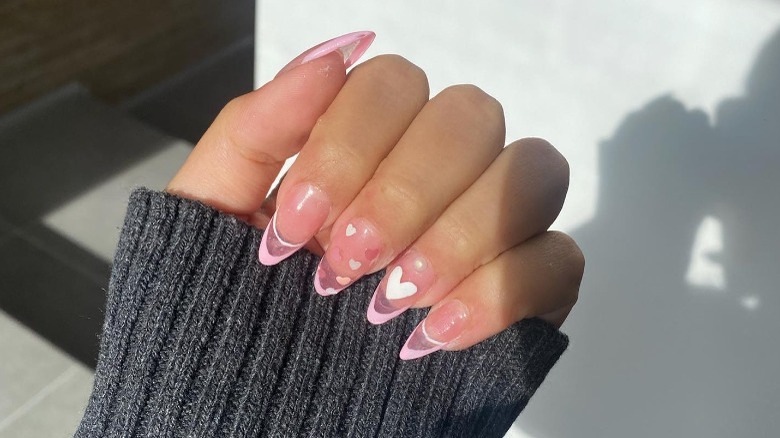 Translucent coquette nails