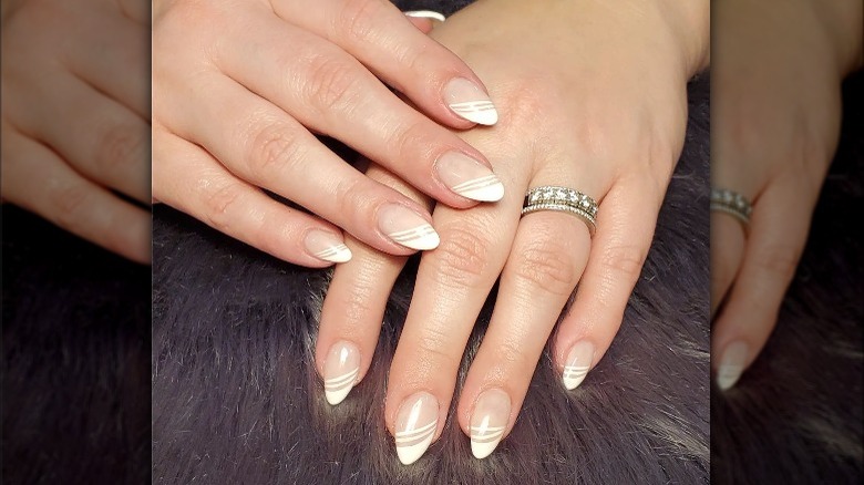 Negative space French manicure