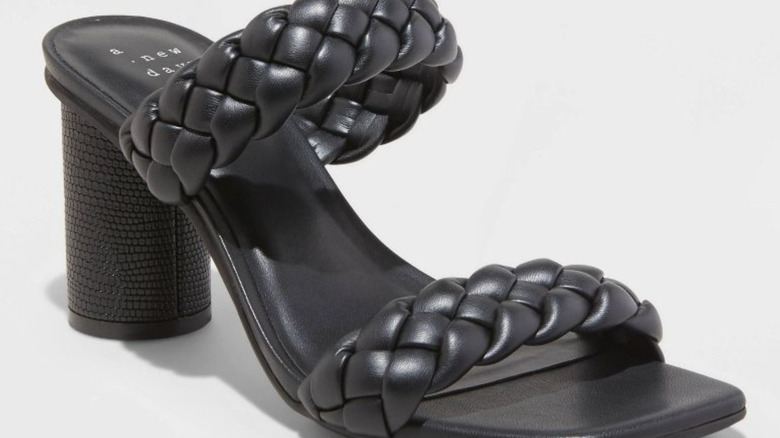 Black square-toe sandal