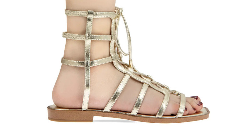 Golden gladiator sandal