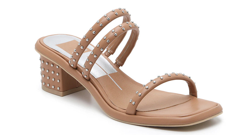 Studded square-toe sandal