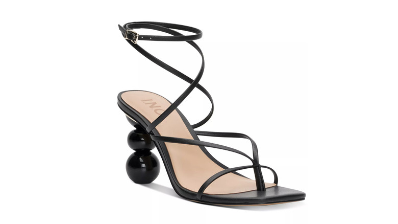Black square-toe sandals