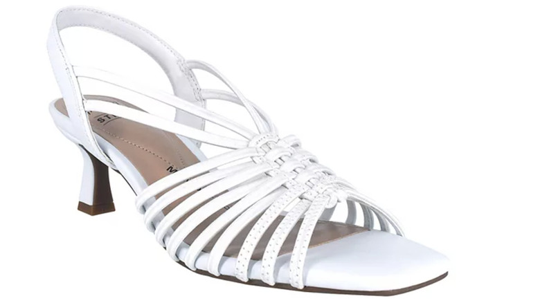 White square-toe sandals