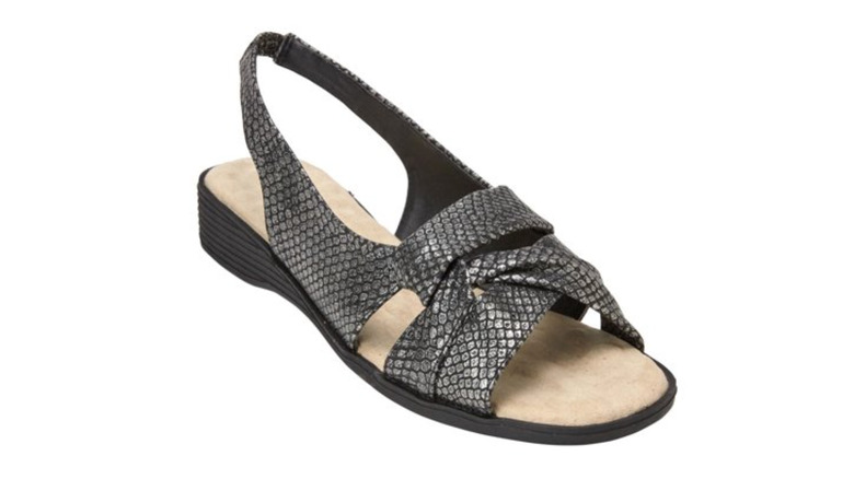 Shiny square-toe sandal