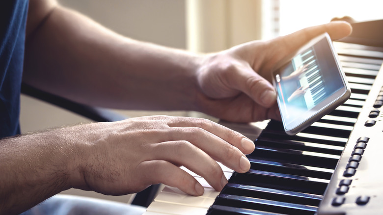 playing piano