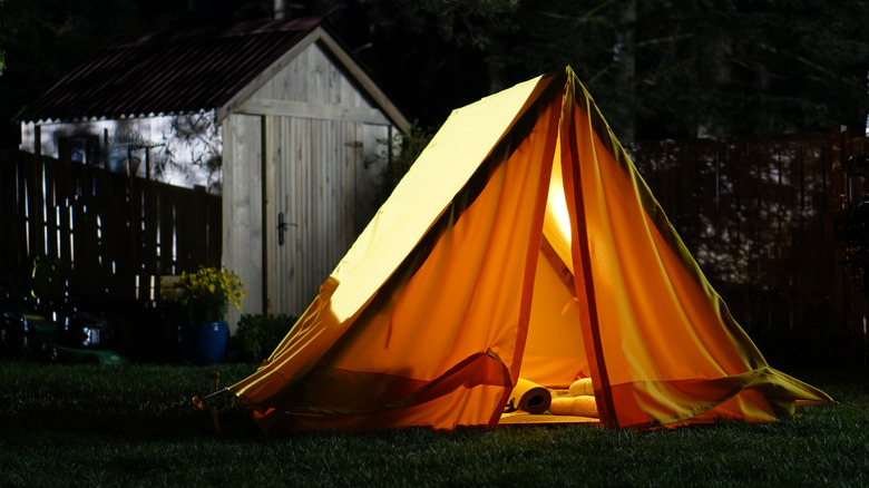 camping at night