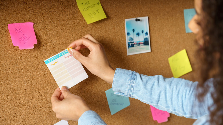 woman making vision board