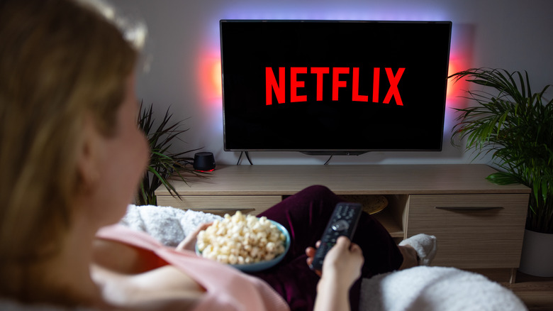 woman watching Netflix